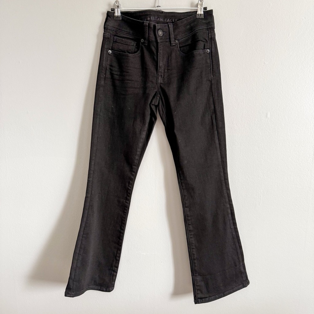 American Eagle Black Next Level Stretch Kickboot Jeans Size 2 Short